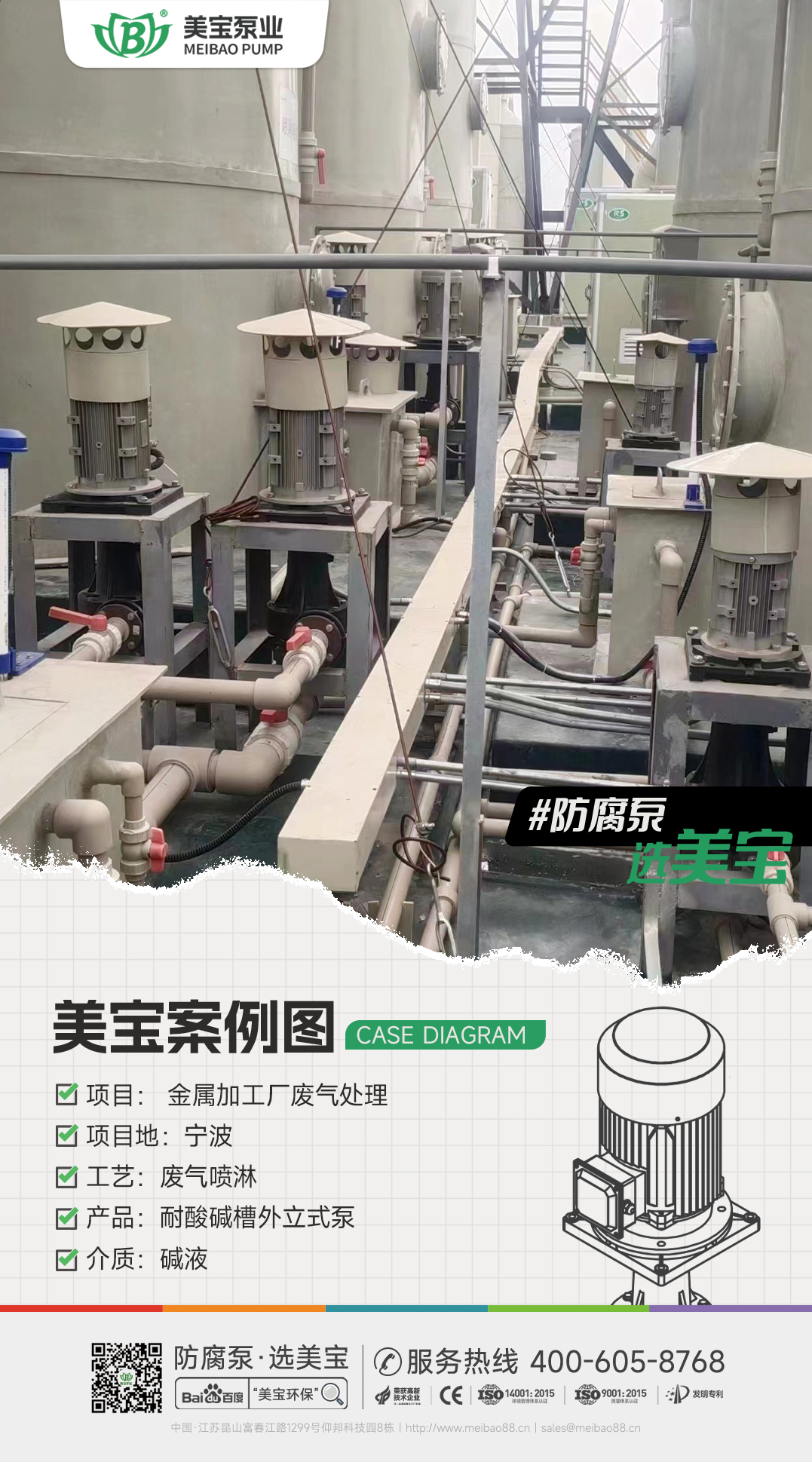 金屬加工廠廢氣堿液噴淋用什么泵？